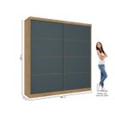 Ver imagem 4 de Guarda-roupa Casal 2 Portas 6 Gavetas 100% MDF 222cm X 230cm Malaga