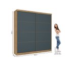 Ver imagem 4 de Guarda-Roupa Casal 2 Portas 6 Gavetas 100% MDF 222cm x 230cm Malaga Azul/Capuccino