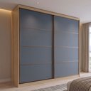 Ver imagem 1 de Guarda Roupa Casal 100% MDF 2 Portas de Correr e 6 Gavetas Málaga Yescasa Capuccino/Azul