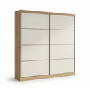 Ver imagem 3 de Guarda-Roupa Casal 100% MDF 2 Portas de Correr 6 Gavetas Málaga Yescasa Capuccino Off White