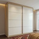 Ver imagem 1 de Guarda-Roupa Casal 100% MDF 2 Portas de Correr 6 Gavetas Málaga Yescasa Capuccino Off White