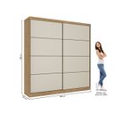Ver imagem 4 de Guarda Roupa Casal 2 Portas de Correr e 6 Gavetas 100% MDF 230cm Málaga Cappuccino