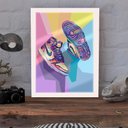 Ver imagem 1 de Quadro Decorativo Tenis Pop Art Loja Escritório+vidro 33x25:branco