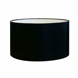 Cúpula Abajur e Luminária em Tecido Cilíndrica Vivare Cp-8025 Ø50x30cm - Bocal Europeu - Preto - 1