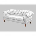 Ver imagem 1 de Sofá Dom Pedro 3 Lugares 215cm Branco Couro Sintético Fixo Bella Decor