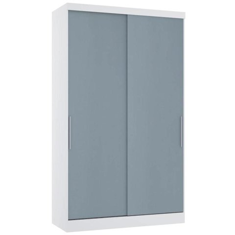Guarda Roupa Solteiro 135cm 2 Portas 3 Gavetas Taiga Branco/grey L01 - Mpozenato