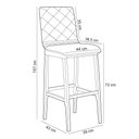 Ver imagem 5 de Kit 06 Banquetas Altas Para Cozinha Sala de Jantar Fixa Zoe B04 Couríssimo Whisky - Lyam Decor