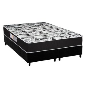 Cama Box King: Colchão Espuma D45 Luckspuma Gran Luck + Base CRC Suede Black(193x203)