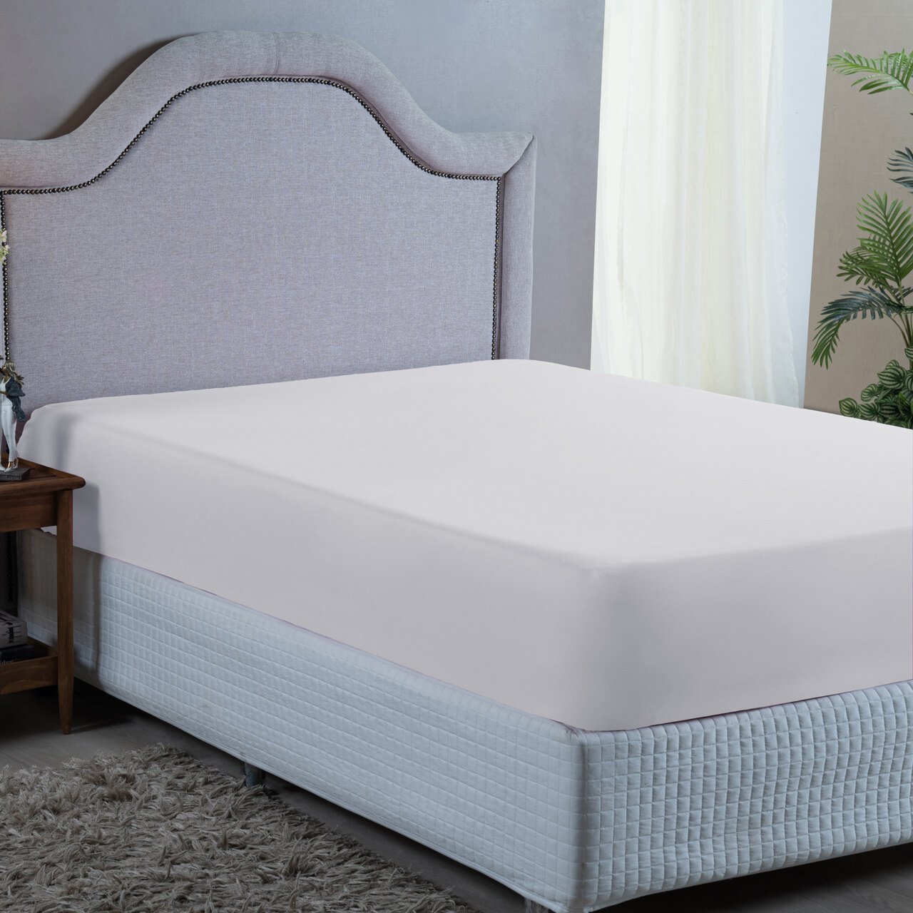 Lençol Cama Box King Size 400 Fios com Elástico Toque Extra Macio:branco - 2