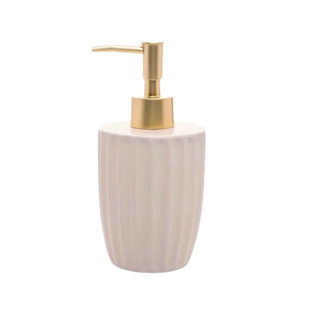 Dispenser para Sabonete Líquido em Cerâmica Canelatta 330ml Lyor Creme - 1