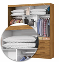 Ver imagem 4 de Guarda Roupa Solteiro com Espelho 3 Portas de Correr 9 Gavetas 162cm Sevilha Cinamomo - Carioca Móveis