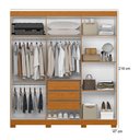 Ver imagem 2 de Guarda Roupa Casal Vinci 06 Portas e Cômoda New Master Cinamomo Off White - Móveis Albatroz