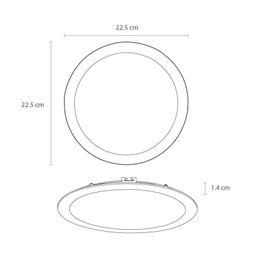 Plafon Led Embutir Redondo 18w Preto Yamamura - 3