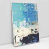 Quadro Decorativo em Canvas Abstrato Blue - Moldura Branca - 120 x 80cm - 1