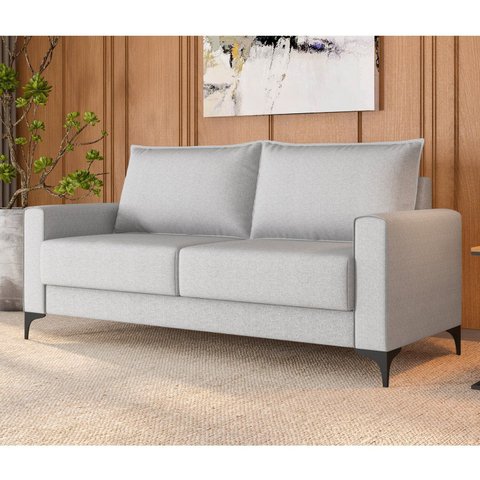 Sofá 3 Lugares com Pés Metálicos 220cm Paradiso Cinza