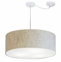 Ver imagem 1 de Lustre Pendente Cilíndrico Com Desvio de Centro Vivare Md-4266 Cúpula em Tecido 60x21cm - Bivolt - R