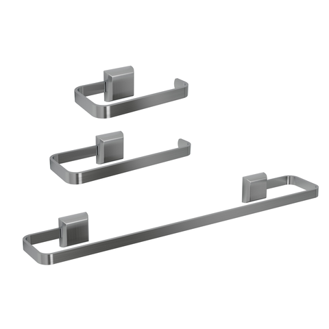 Kit Acessórios para Banheiros 3 Peças Prata Lavabo Banho Luxo