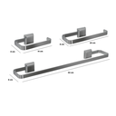 Ver imagem 2 de Kit Acessórios para Banheiros 3 Peças Prata Lavabo Banho Luxo