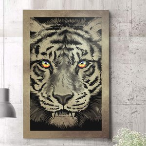 Placa Decorativa Olhos Coloridos Tigre-30X45Cm