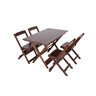 Jogo Conjunto 4 Cadeiras e 1 Mesa Dobrável de Madeira 120 x 70 - Com Pintura Imbuia - 1