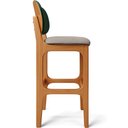 Ver imagem 7 de Kit 6 Banquetas Alta Bar Cozinha Sala Jantar Betta L02 Imbuia Facto Verde Linho Bege - Lyam Decor