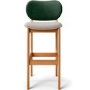 Ver imagem 6 de Kit 6 Banquetas Alta Bar Cozinha Sala Jantar Betta L02 Imbuia Facto Verde Linho Bege - Lyam Decor