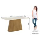 Ver imagem 2 de Mesa de Jantar Olivia 160 Cm Canto Reto com Vidro Nature Off White – Henn