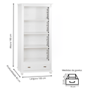 Ver imagem 4 de Estante para Livros de Madeira 3 Prateleiras 1 Gaveta Pés Torneados - Branco Laca