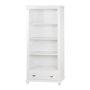 Ver imagem 2 de Estante para Livros de Madeira 3 Prateleiras 1 Gaveta Pés Torneados - Branco Laca