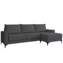 Ver imagem 3 de Estofado 3 Lugares com Chaise Lado Direito Cinza Grafite