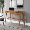 Ver imagem 1 de Escrivaninha Mesa Escritório 111cm Madeira Maciça com Gaveta Nichos e Porta-Canetas Joy