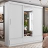 Guarda Roupa Casal 3 Portas 1 Porta com Espelho e 3 Gavetas Externas Roma Yescasa - 1