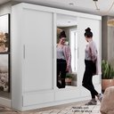 Ver imagem 5 de Guarda Roupa Casal 3 Portas 1 Porta com Espelho e 3 Gavetas Externas Roma Yescasa