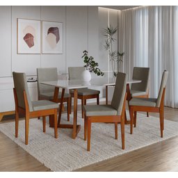 Conjunto Sala de Jantar 6 Lugares 160x90cm A102  - 1