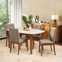 Conjunto Mesa de Jantar e 4 Cadeiras Tiê Maxx CabeCasa MadeiraMadeira - 1