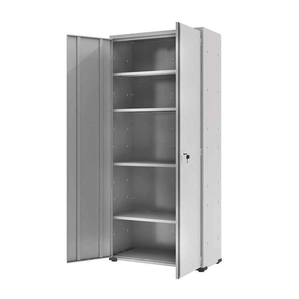 Armário Aço 2 Portas 4 Prateleiras Cinza com Azul - 6