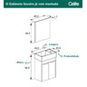 Gabinete Suspenso 2 Portas com Cuba e Espelho Saveiro Celite - 5