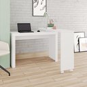 Ver imagem 1 de Escrivaninha Mesa Escritório em L ou Reta com 120cm Tampo Giratório e Rodízio Bc 31 Branca