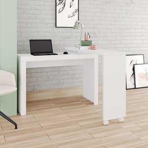 Mesa para Escritório em L ou Reta com Tampo Giratório e Rodízio Bc 31 