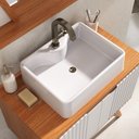 Ver imagem 2 de Conjunto para Banheiro Completo com Gabinete Madeira Maciça Cuba Sobrepor e Espelho com LED - Linha ÔNIX 80cm