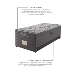 Bicama Box Solteiro com Baú Espresso Móveis Molas Bonnel Evolution 188x88x63cm - 3