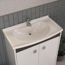 Ver imagem 2 de Armário Conjunto de Banheiro com Gabinete, Cuba e Espelheira 2 Portas Viena 60 cm