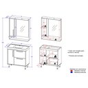 Ver imagem 5 de Armário Conjunto de Banheiro com Gabinete, Cuba e Espelheira 2 Portas e 1 gaveta com Led na Espelheira Milão 80 cm