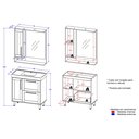 Ver imagem 6 de Armário Conjunto de Banheiro com Gabinete, Cuba e Espelheira 2 Portas e 1 gaveta com Led na Espelheira Milão 80 cm