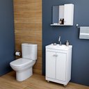 Ver imagem 1 de Armário Conjunto de Banheiro com Gabinete, Cuba e Espelheira 2 Portas Lima 45 cm