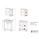 Ver imagem 6 de Armário Conjunto de Banheiro com Gabinete, Cuba e Espelheira 2 Portas Viena 60 cm