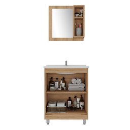 Armário Conjunto de Banheiro com Gabinete, Cuba e Espelheira 2 Portas Viena 60 cm - 2