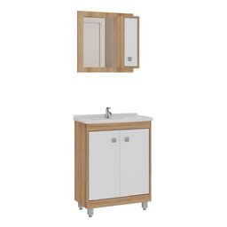 Armário Conjunto de Banheiro com Gabinete, Cuba e Espelheira 2 Portas Viena 60 cm - 4