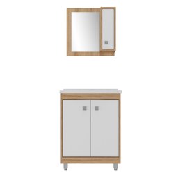Armário Conjunto de Banheiro com Gabinete, Cuba e Espelheira 2 Portas Viena 60 cm - 5