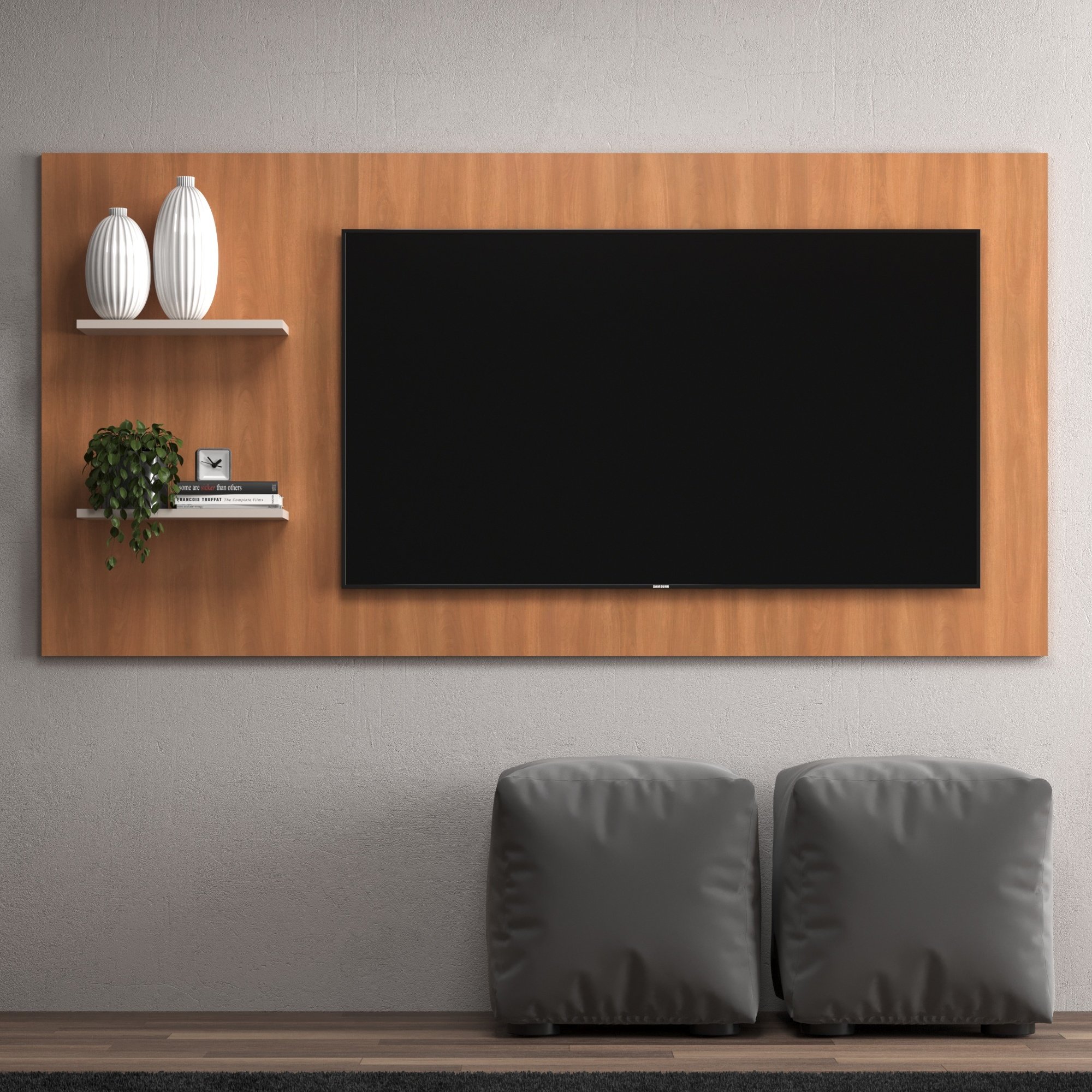 Painel para TV até 55 Polegadas 2 Prateleiras Dakota Yescasa - 1